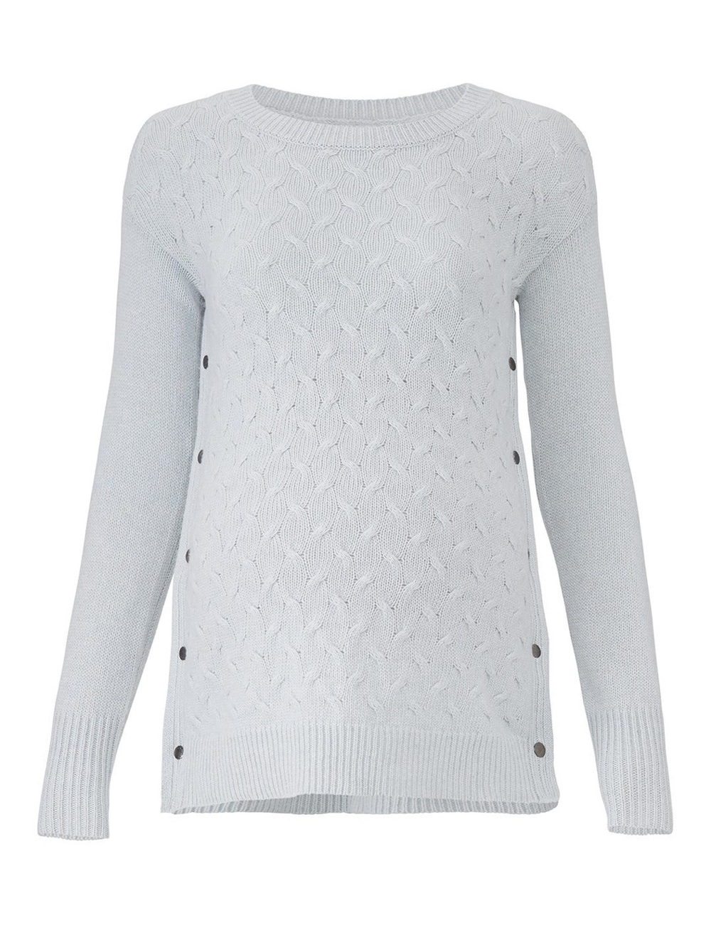 Seraphine Jamie Blue Cable-Knit Front Maternity Sweater Size Small